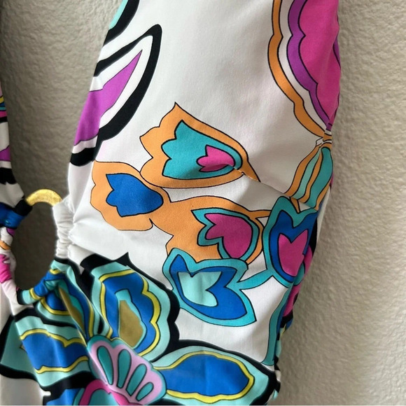 Trina Turk $162 Sz 6 Mandalay Floral Plunge One Piece Swimsuit Guc. - Picture 5 of 16